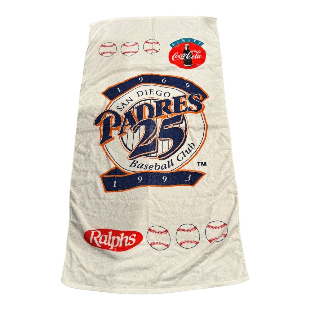 Vintage San Diego Padres 1993 Coca Cola & Ralphs Beach Towel‎